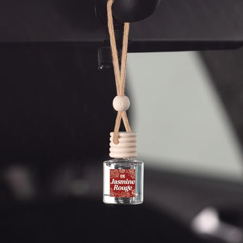 Image of C&E Craft Co Hanging Car Air Freshener Diffuser 2 Pack, Long Lasting Fragrance Oil Car Freshener, Glass Bottle Auto Air Freshener, Made in USA (Jasmine Rouge)