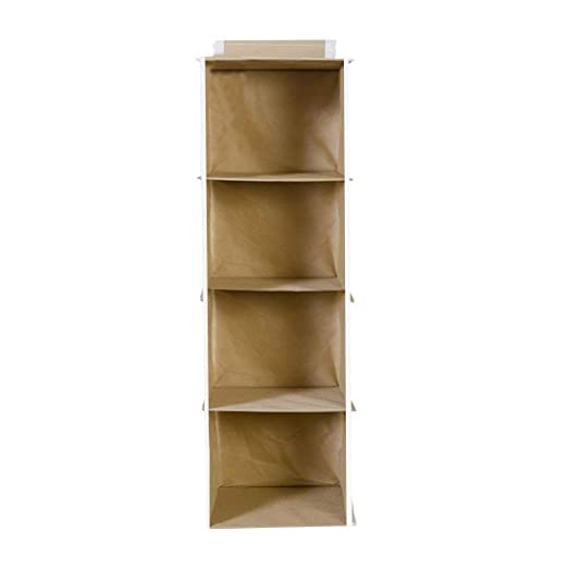 Image of Non Woven Hanging Organizer (Beige, Pack of 2 (4 Shelf))
