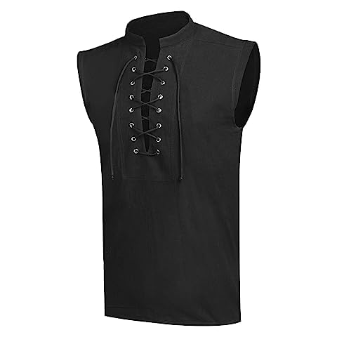 Camiseta de Tirantes Algodón y Lino Ajustada Hombre Cover