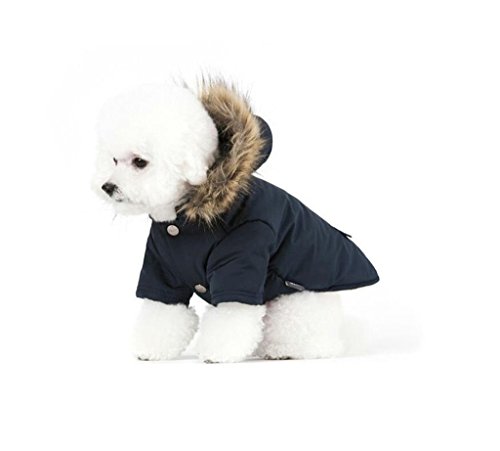 PetBoBo Cat Dog Doggie Down Jacket Hoodie Coat Pet Clothes Warm Clothing for Small Dogs Winter Black M - Image 3