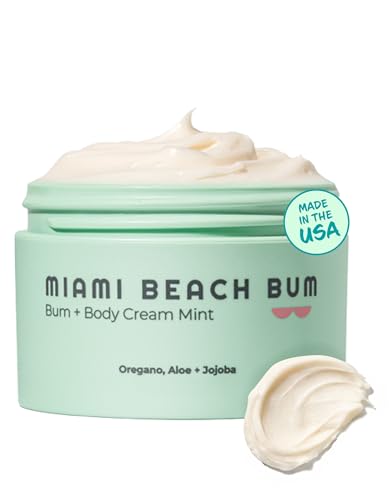 Miami Beach Bum Bum Body Cream - 3.4 oz Bum Lotion Oregano Aloe + Jojoba Daily Moisturizer for Skin...