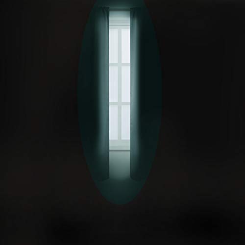 Image of LEMOMO Blackout Curtains 52 x 45 inch /Sea Teal Curtains Set of 2 Panels /Thermal Insulated Room Darkening Bedroom Curtains