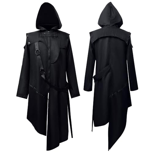 Feynman Men's Vintage Steampunk Gothic Jacket - Victorian Retro Punk Coat - Carnival Cosplay Tuxedo Hooded Uniform Jacket - Black steampunk buy now online Feynman Men's Vintage Steampunk Gothic Jacket - Victorian Retro Punk Coat - Carnival Cosplay Tuxedo Hooded Uniform Jacket - Black steampunk buy now online