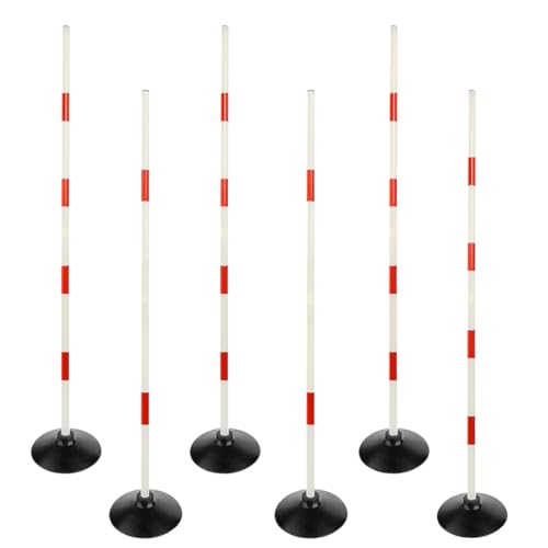 Voodans アジリティポール トレーニングポール マーカー 障害物 紅白のポール サッカー バスケト トレーニング用品 練習用品 屋外・屋内兼用 (1.5m6本, 赤白)のサムネイル