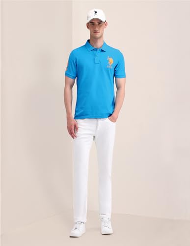 Image of U.S. POLO ASSN. Men's Printed Round Neck Half Sleeve Casual Cotton Regular 1665 T-Shirts (UDTSH2240)