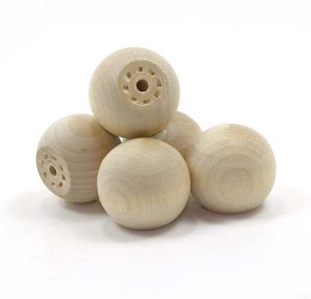 Mylittlewoodshop - Pkg of 12 - Ball with Flat Bottom - 1 inch in Diameter with 9/16 inch Flat Unfinished Wood(WW-KBB100-12)
