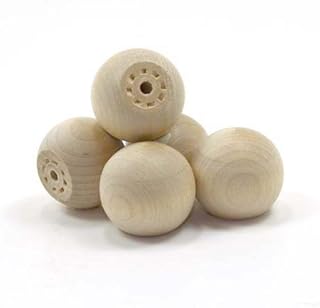 Mylittlewoodshop - Pkg of 12 - Ball with Flat Bottom - 1-1/4 inches in Diameter with 3/4 inch Flat Unfinished Wood(WW-KBB125-12)