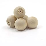 Mylittlewoodshop - Pkg of 12 - Ball with Flat Bottom - 1-1/4 inches in Diameter with 3/4 inch Flat Unfinished Wood(WW-KBB125-12)