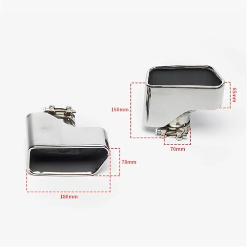 Silenciador de escape de coche en acero inoxidable de forma cuadrada para BMW Serie 5 F10 F18 plata 4