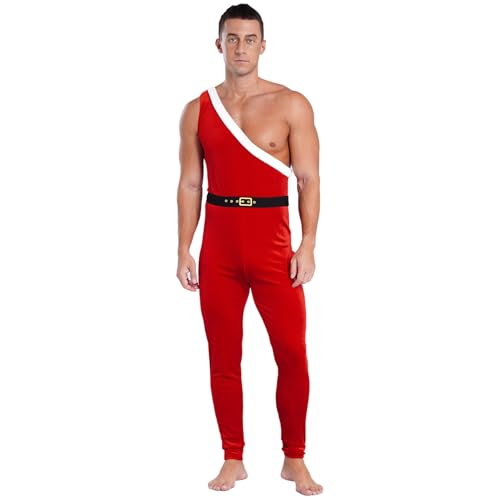 RUNQHUI - Disfraz de Papá Noel para hombre, traje de Navidad, tra...