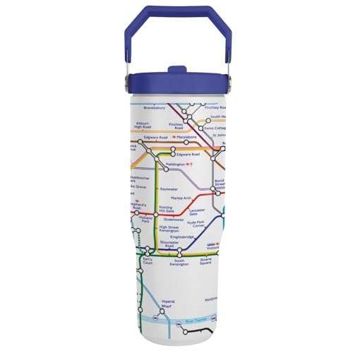 Image of Pyramid International TFL London Underground Map 30oz / 900ml Drinks Pitcher, Official Licensed Transport for London Hydration Bottle with Secure Lid