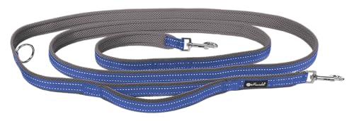 Petlando Hundeleine Outdoor – stark reflektierend, 3-Fach verstellbare Führleine, mit Karabiner-Verschluss, zum Umhängen geeignet, Robustes Material – Navy, Größe M 300 x 2,5cm