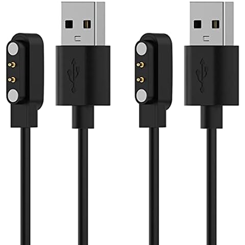 2-Pack Charger for YAMAY SW021 Willful SW023 SW025 Letsfit ID205L Letscom ID205G ID205S ID206 ID205U ID216 Umidigi Uwatch 3S 3 2 2S Urun Smart Watch Magnetic USB Charging Cable [3.3ft/100cm] (2) Cover