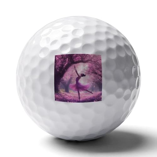 Ballet Dancer Cherry Flowers Logo Golf Balls Personalized Ball Custom for Men Women Boyfriend Husband