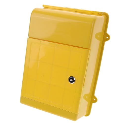 POPETPOP Caja Buzón Consejo Pararse sugerencia Plegable Muro Juguete sobre Oferta Rellenar Soporte de Pared para buzones en el Exterior Organizador de Correo Colgante el plastico Yellow