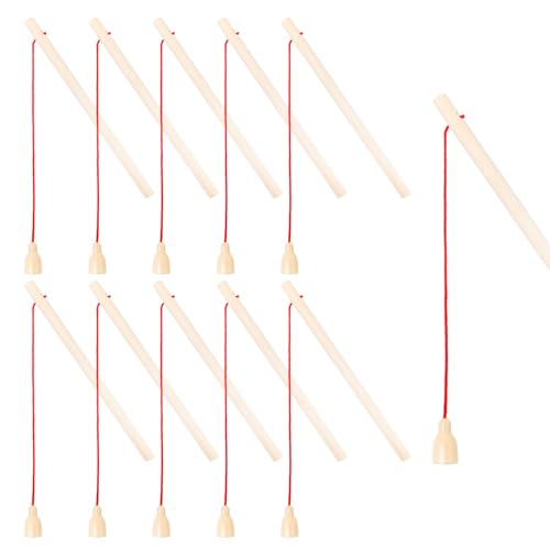 Sixfolo 10 Piezas Cañas de Pescar Iman Juego de Pesca Magnetico Juguetes de Pescar de Madera Cañas de Pescar Niños Juguete para Niño y Niña Educación Juguetes