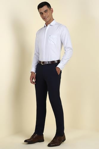 Image of Allen Solly Men's Striped Formal Shirt | Classic Fit | Crisp Tailored Look | Office, Business & Workwear