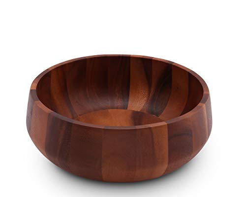 Arthur Court Acacia Wood Serving Bowl For Fruits Or Salads Modern Round Shape Style 4.5 Inch Tall X 11 Inch Diameter Wooden Single Bowl #TOP5