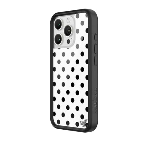 Wildflower Cases - Compatible with iPhone 16 Pro | Protective Black Bumper, 6.5ft Drop Test Certified, Women Owned Small Business | Spots Aesthetic Trendy Cute | Polka Dot - White & Black by Wildflower - Used condition - Image 2
