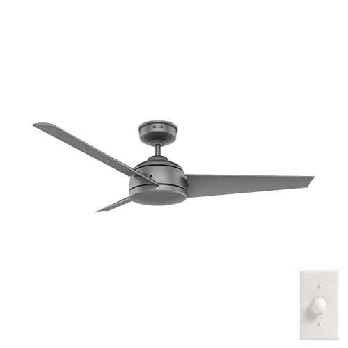 Image of Hunter Trimaran, Outdoor or Indoor, Ceiling Fan, 52 inch, Matte Silver