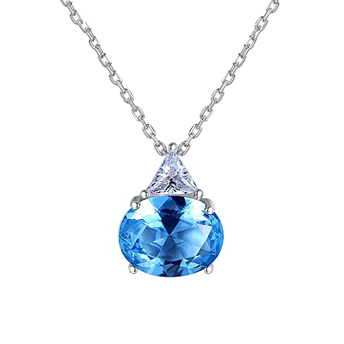 Collier topaze bleue pour femme, le cadeau d'anniversaire idéal avec pendentif