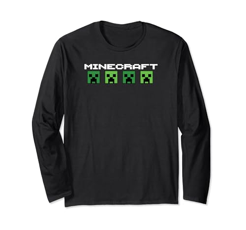 Minecraft Creeper Headcount Logo Manga Larga