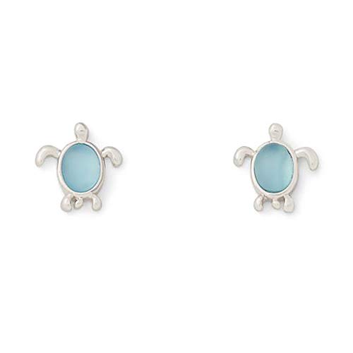 Pura Vida Silver Sea Turtle Stud Earrings - Sterling Silver - 1 Pair