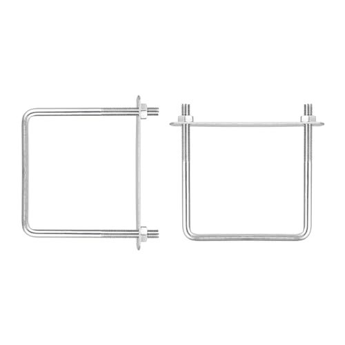 Image of DTGN M8x95x118mm(ThreadxWxL) Square U Bolt - 2Pack - Good for Trailer Pipe Replacement Parts - 304 Stainless Steel U Shape Bolts
