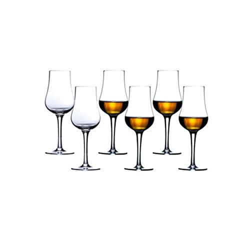 KAYLRE Wine Glasses Professional Single Malt Whisky Crystal Glass Brandy Snifter Goblet Wine Tasting Fragrance Cup Best Dad Present Wholesale Glass (Color : 6 Pcs, Size : 140ml)