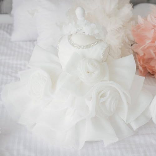 Custom Flower Girl Dress Puffy Rose Flowers Sequin with Bow Sleeveless for Wedding Birthday Party Holy Communion Gowns2