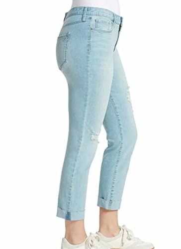 William Rast Womens Ripped Cuffed Boyfriend Jeans Blue Ash #TOP2