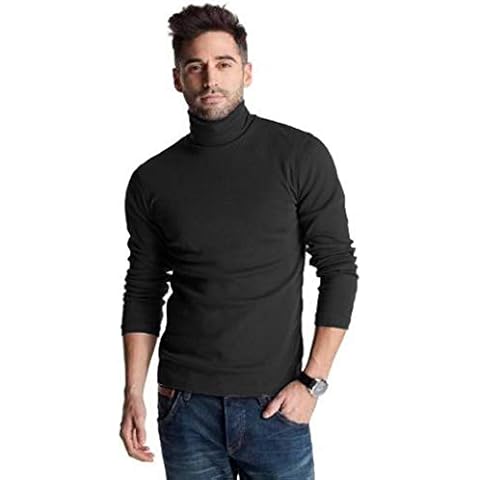 Hann Brooks Men's Black Heavy Cotton Roll Neck Polo Cover