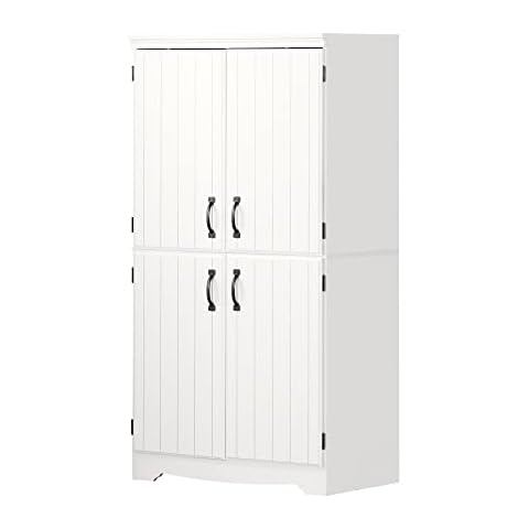 South Shore Farnel 4-Door Storage Cabinet-Pure White, Tall Cover