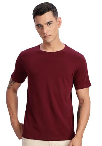 Image of ADRO Men's Cotton Solid Regular Fit T-Shirt