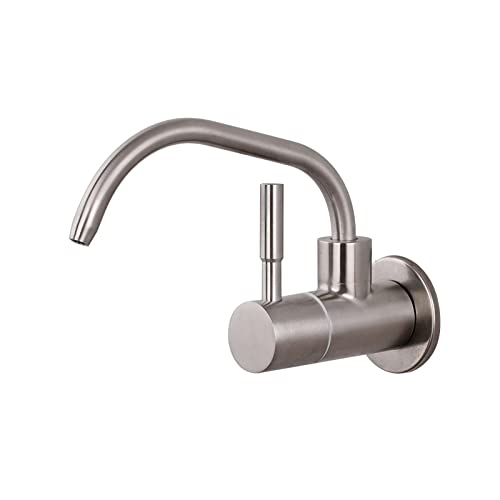 BIVVI Kitchen Faucet Water Filter Faucet Single Cold Reverse Osmosis Stainless Steel Wall Mount Utility Sink Faucet-Brushed A