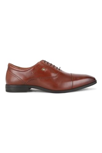 Image of Louis Philippe Men Premium Leather Breathable Lining Material Anti Slip with Heel TPR Sole Formal Oxford Shoes