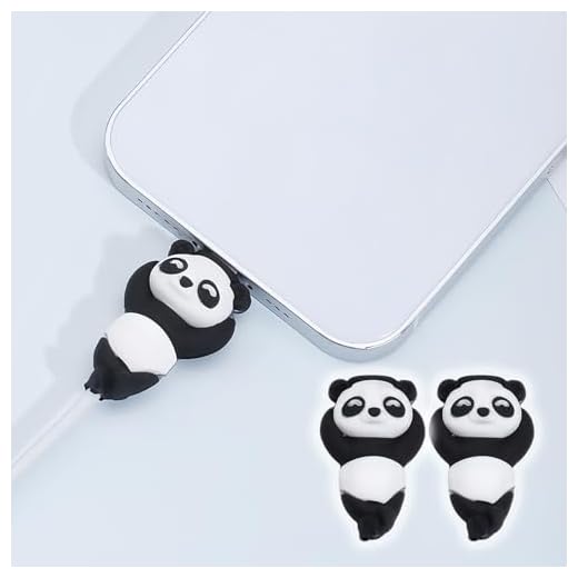 2PCS Panda Protective Cover - Data Cable Protector Compatible with Apple Charging Cable - Anti-Break Fixture with Durable Design for Long-Lasting Protection