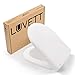 Produktbild LUVETT D100 WC-Sitz mit Absenkautomatik, Made in Germany, D-Form, 3 Montage-Möglichkeiten, Absenkautomatik, abnehmbar, Duroplast antibakteriell, Farbe:Weiß