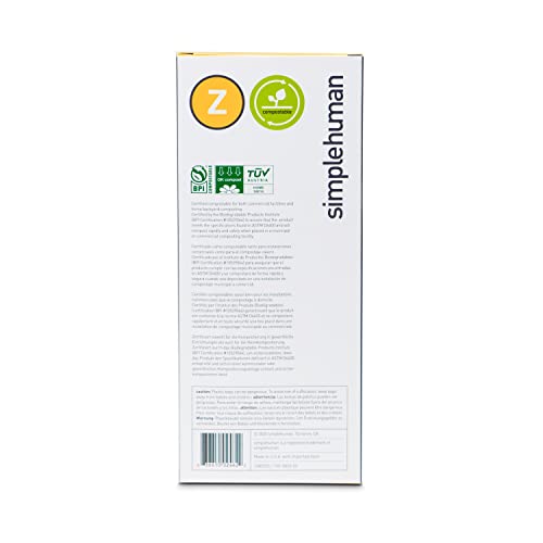 simplehuman CW0525 code Z Compostable Custom Fit Caddy Bin Liners (Pack of 30 Liners)