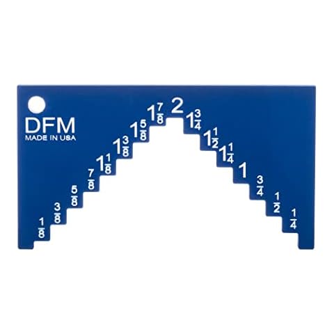 DFM Tool Works Saw Height Gauge - Precision Table Saw and Router Table Tool for Alignment and Calibration - 1/4" Wide Steps in 1/8" Increments & 1/4" Thick for Self Standing - Made in USA Cover