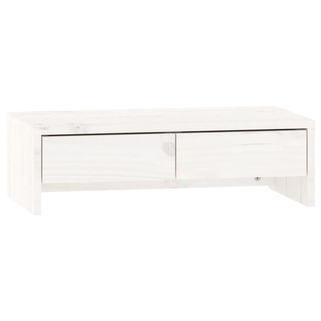 Generico Supporto per Monitor Bianco 50x27x15 cm Legno Massello di Pino,Dispositivi elettronici,Accessori per dispositivi elettronici,Accessori per Computer,Rialzi e Supporti per computer-813955