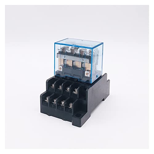 Relé de potencia LY4NJ de 14 pines y 10A con base PTF14A CC 12V para control eléctrico 2