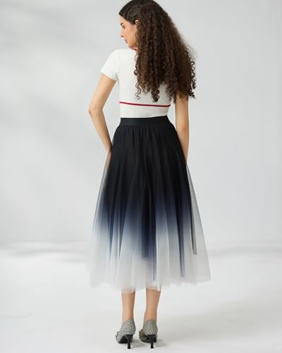 Women’s Tulle Skirts Midi Elastic High Waist Pleated Mesh Flowy A-Line Party Long Tutu Skirts…3