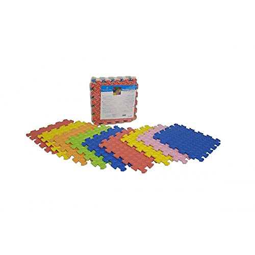 Novohogar Alfombra Puzzle Infantil para Bebés y Niños de Goma Eva. 9 Piezas Lisas de Colores Surtidos. Antideslizante Cover