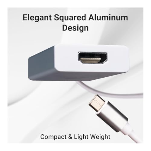 Image of TECH C Type to HDMI Adapter, Aluminum Portable USB C Adapter, Supports 1080p 60Hz, 4K 30Hz, for MacBook Pro, MacBook Air,Desktop,Laptop (Type C to HDMI)