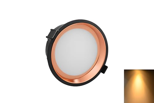 Image of FILLISKA Recessed LED Downlight with Luxurious MattBlack & Rosegold Finish (1, Warm White (3000k), 18, Watts)(2 Years Warranty)
