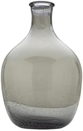 Elements Gray Bubble Glass Vase, Use to Display Faux or Dried Flo...