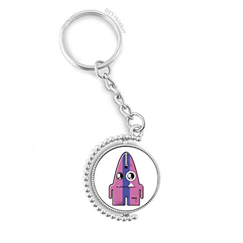 Llavero giratoria de monstruo alien púrpura con anillo Pilgrim para llaves