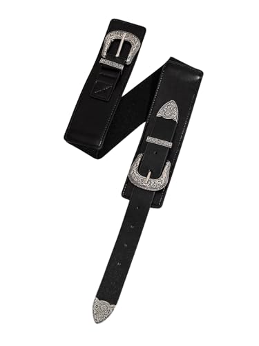 SHENHE Women's Vintage Western Belt Double Buckle Fashion Wide Waist Belt for Jeans Dress Pants4