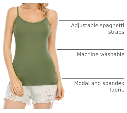 Image of Orrpally Basic Cami Tank Tops Women Lightweight Camisole Stretch Tank Top Adjustable 4-Pack